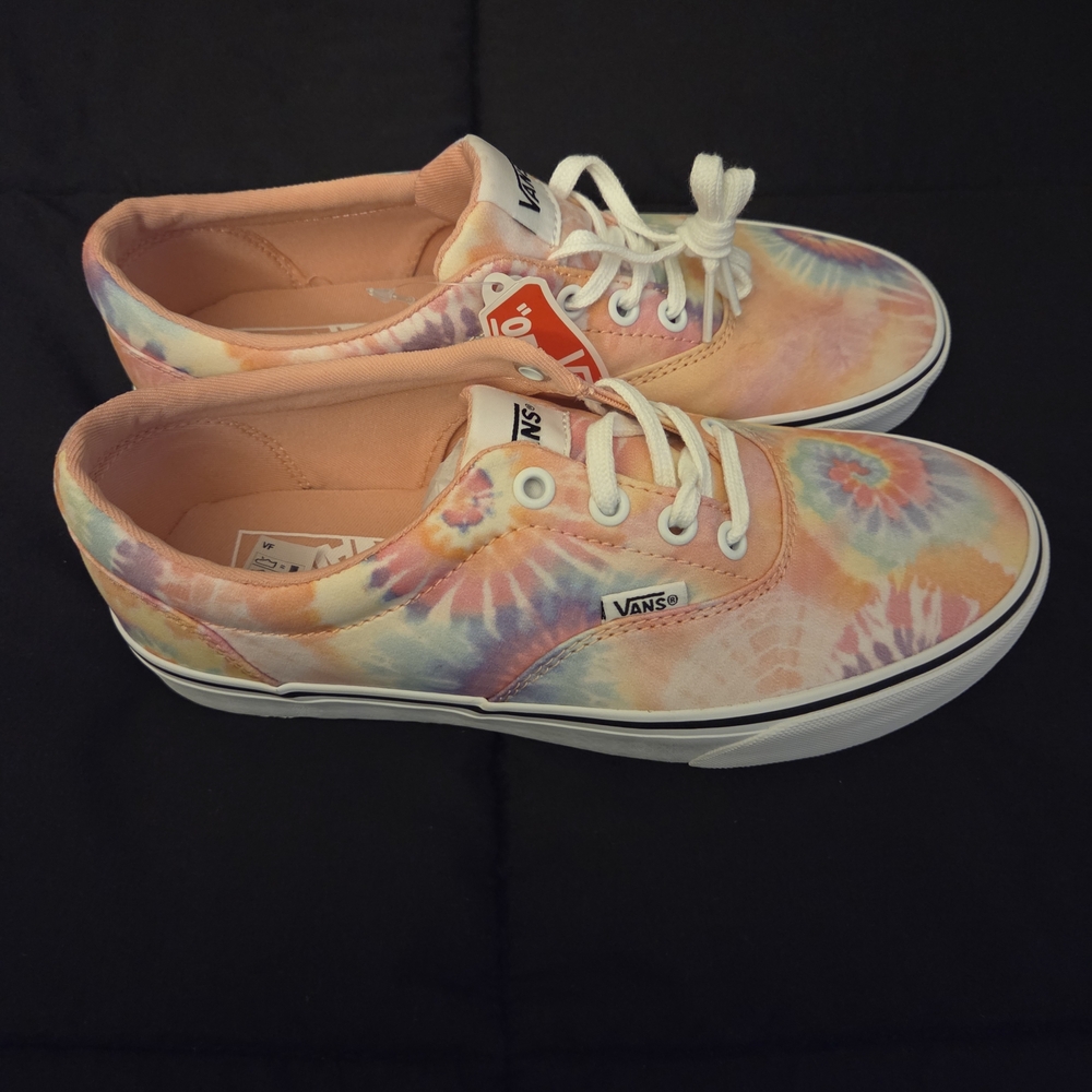 Vans Pastel Tie-Dye Low Top Sneakers - Peach, Lavender, Sky Blue